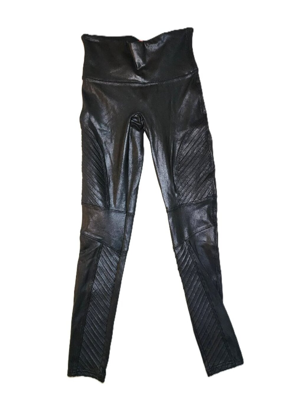 SPANX Faux Leather Moto Leggings Black Medium High Rise